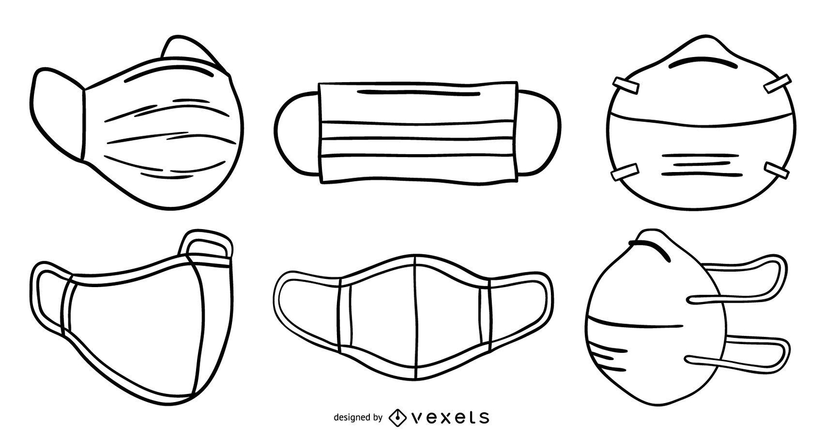 Conjunto de tra?os de m?scaras faciais