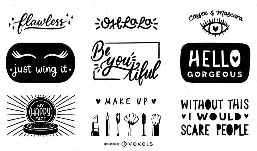 Makeup quotes black set Makeup quotes black set