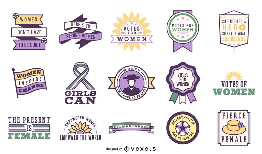 Votes for women badge set Votes for women badge set