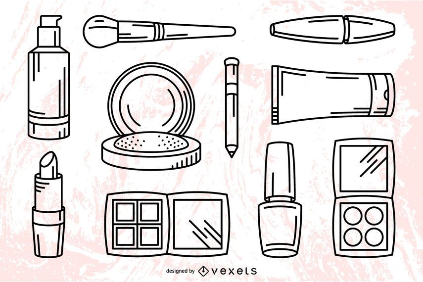 Conjunto de trazo de cosméticos de maquillaje Conjunto de trazo de cosméticos de maquillaje