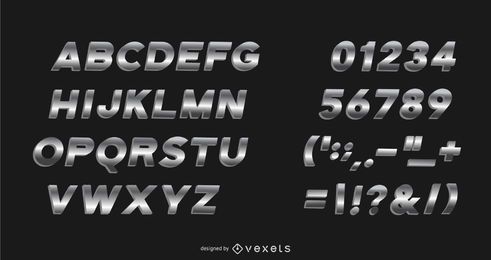 Metal Gradient Alphabet Pack