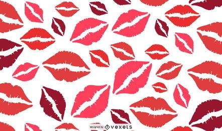 Diseño de patrón de labios rojos