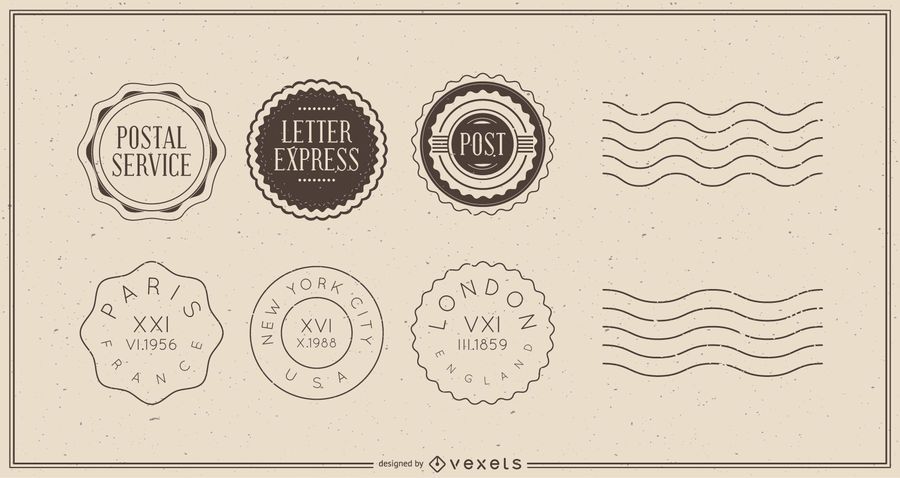 Paquete de insignias de postales de viaje vintage Paquete de insignias de postales de viaje vintage
