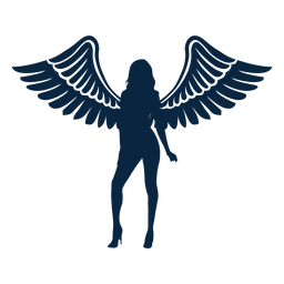 Angel curved winged lady PNG Design