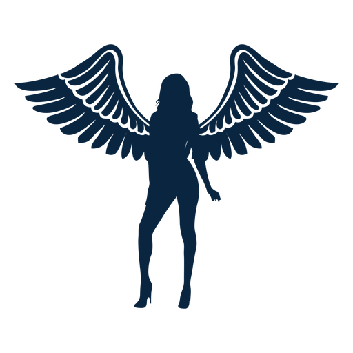 Angel curved winged lady PNG Design