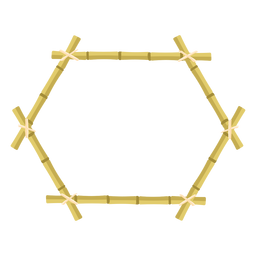Ícone de hexágono de desenho de molduras de bambu Desenho PNG
