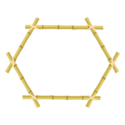Bamboo frames design hexagon icon PNG Design