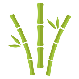 Bambú verde claro tres icono curvo aparte Diseño PNG