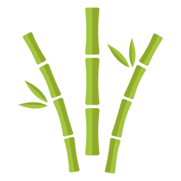 Ícone de bambu verde claro com três curvas de distância