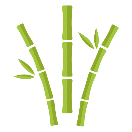 Bambú verde claro tres icono curvo aparte Diseño PNG