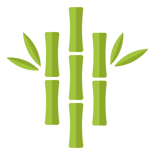 Ícone de bambu verde claro três próximo ao centro Desenho PNG