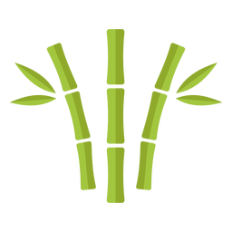 Bambú verde claro tres cerrar icono curvo Diseño PNG