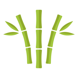 Ícone de bambu verde claro com três curvas fechadas