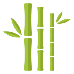 Ícone de bambu verde claro três fechadas em linha reta