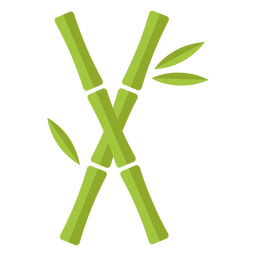 Bamboo light green two cross icon PNG Design