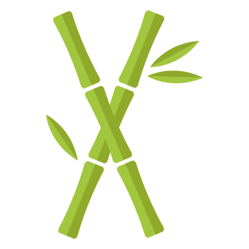 Bambú verde claro dos icono de cruz Diseño PNG