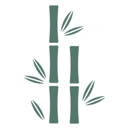 Ícone de pau de bambu dois em linha reta Desenho PNG