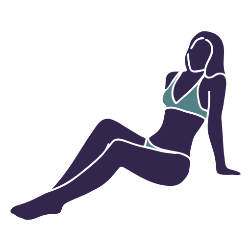 Bikini girl sitting PNG Design