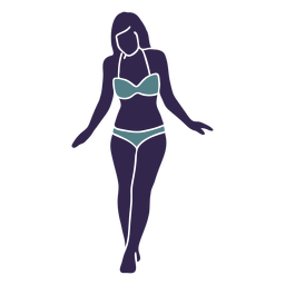 Chica bikini caminando frente Diseño PNG
