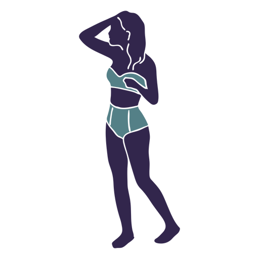 Bikini girl walking left facing - Transparent PNG & SVG vector file