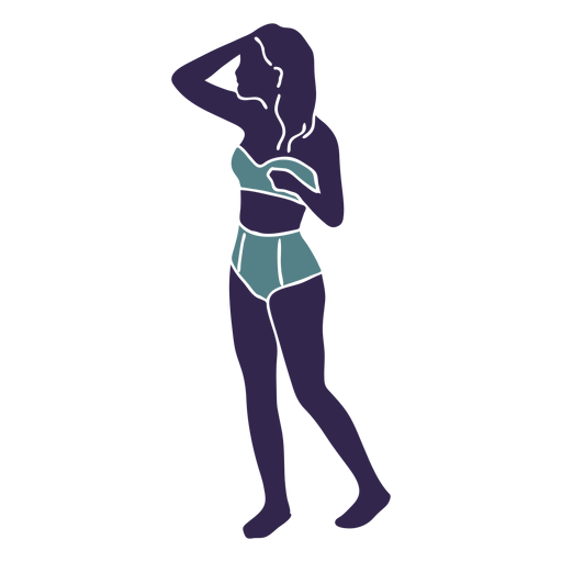Bikini girl walking left facing PNG Design