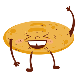Dibujos animados de pan de pan plano enojado Diseño PNG