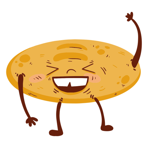 Bread loaf cartoon angry flat PNG Design