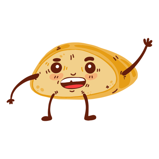 Bread loaf cartoon happy flat
