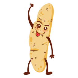 Diseño PNG Y SVG De Dibujos Animados De Hogaza De Pan Agitando Plano Para Camisetas Diseño PNG Y SVG De Dibujos Animados De Hogaza De Pan Agitando Plano Para Camisetas