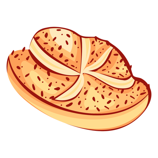 Bread cinnamon star flat PNG Design