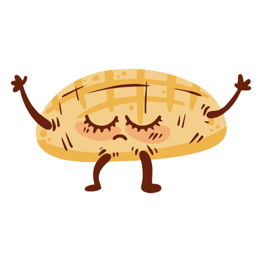 Brotschädelkarikaturikone PNG-Design