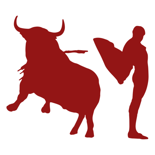 Bullfight jumping bull silhouette PNG Design