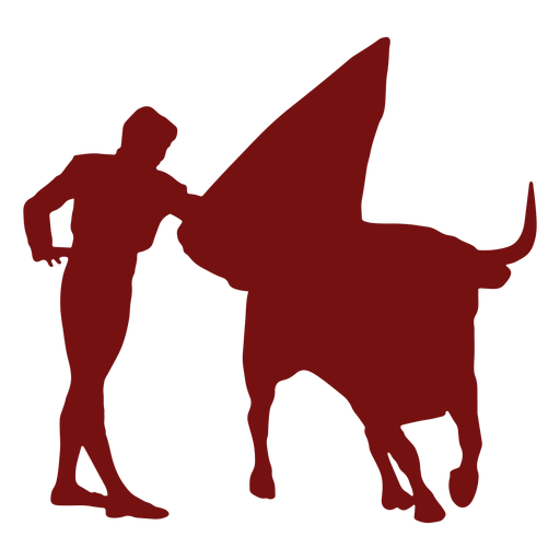 Bullfight passing bull silhouette