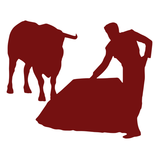 Bullfight paused bull silhouette