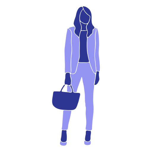 Business woman standing front looking straight PNG Design