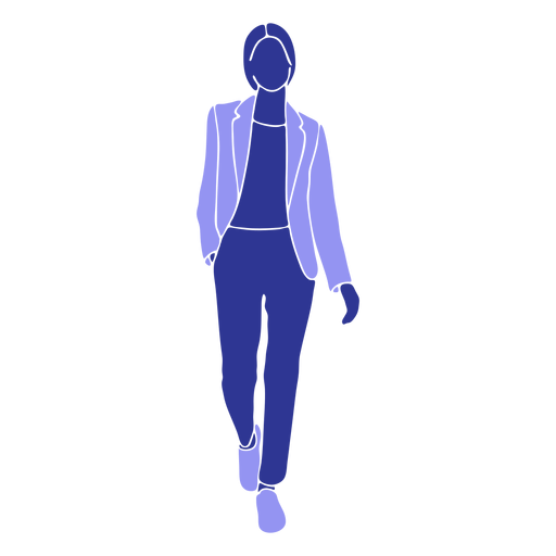 Business woman walking front hand in pocket PNG Design