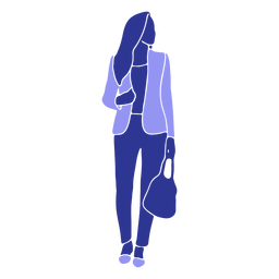 Mujer de negocios caminando de frente mirando a la izquierda Diseño PNG