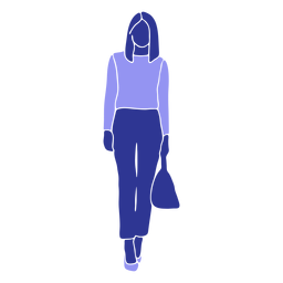 Mulher de negócios andando na frente olhando direto Desenho PNG