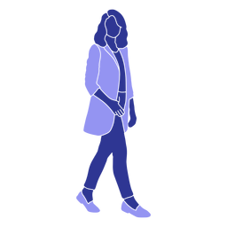 Mulher de negócios caminhando de frente para a direita Desenho PNG