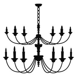 Chandelier simple two rows Transparent PNG