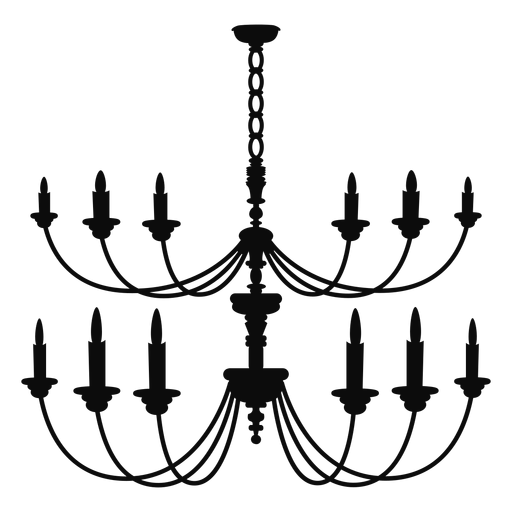 Chandelier simple two rows PNG Design