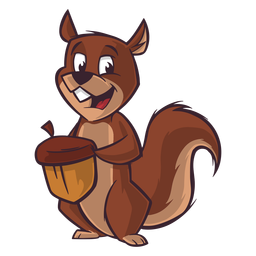 Ardilla con dibujos animados de tuerca Diseño PNG