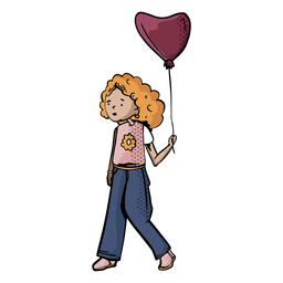 Dibujado a mano globo de niña de cine Diseño PNG