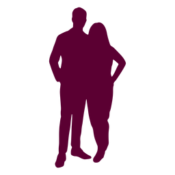 Couple posing picture hands on hip silhouette Couple posing picture hands on hip silhouette