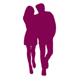 Couple walking close silhouette PNG Design Transparent PNG