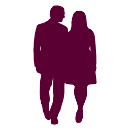 Casal andando perto conversando silhueta Desenho PNG
