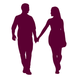 Couple walking holding hands silhouette couple Transparent PNG