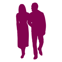 Pareja caminando hablando silueta Diseño PNG