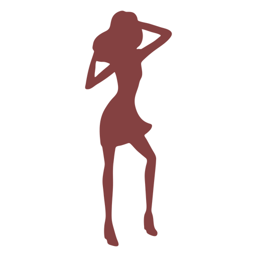 Dance women hands head silhouette PNG Design