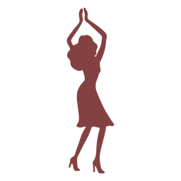 Dance Women Hands Raised Silhouette PNG & SVG Design For T-Shirts